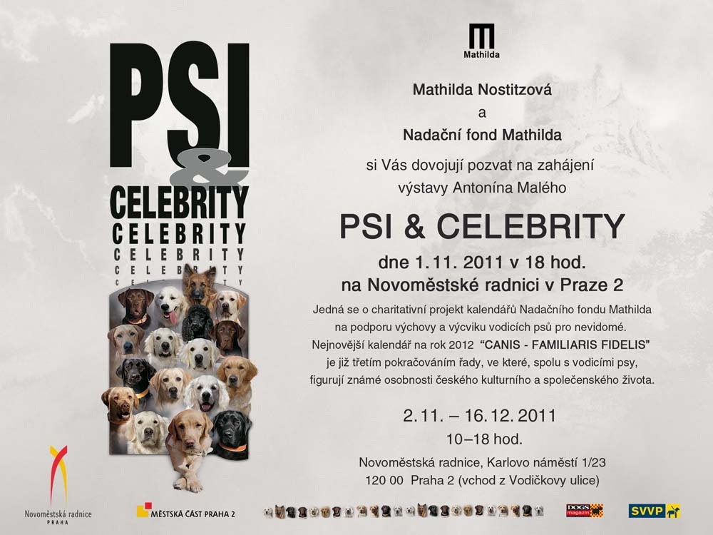Pozvánka na vernisáž Psi a celebrity